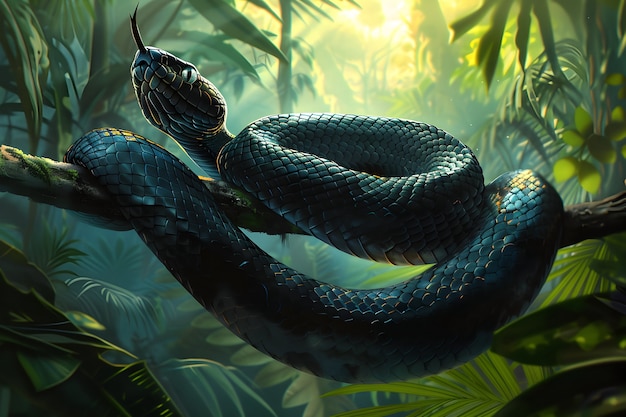 Digital art snake illustration