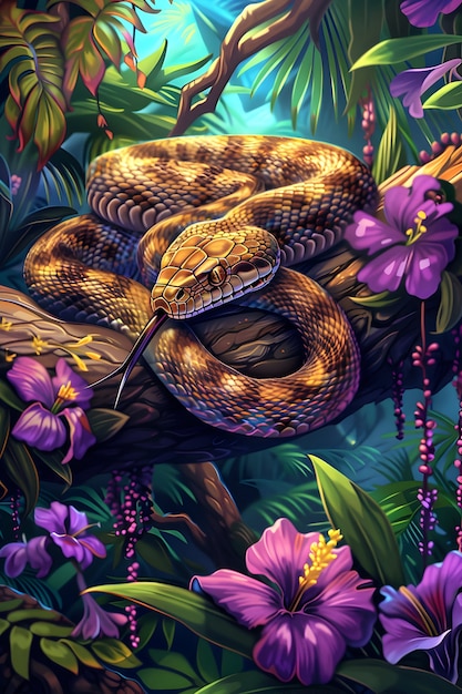 Digital art snake illustration