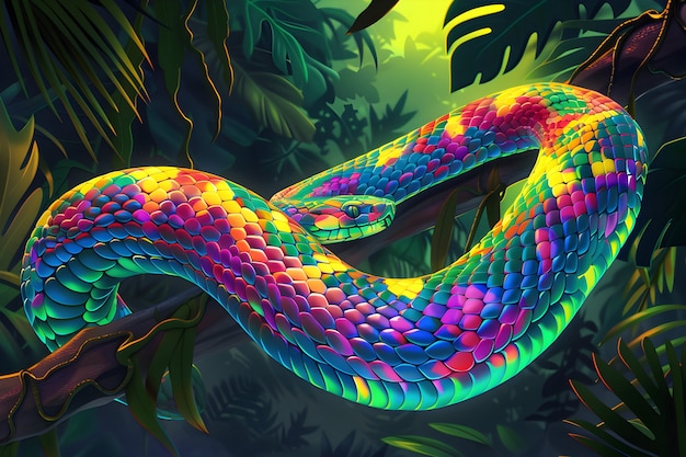 Digital art snake illustration