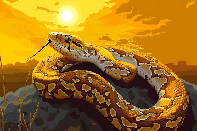 Free Photo digital art snake illustration