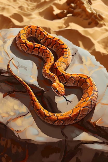 Free photo digital art snake illustration