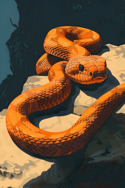 Free photo digital art snake illustration