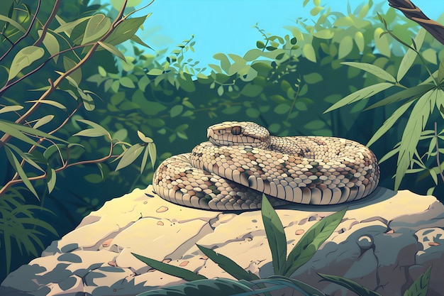 Free Photo digital art snake illustration