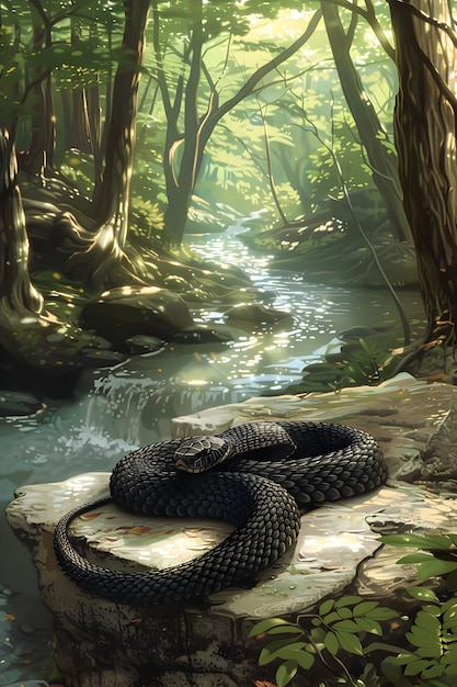 Digital art snake illustration