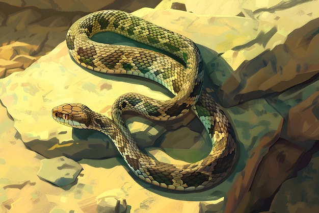 Free photo digital art snake illustration