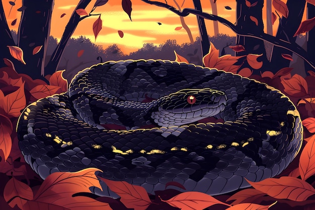 Digital art snake illustration