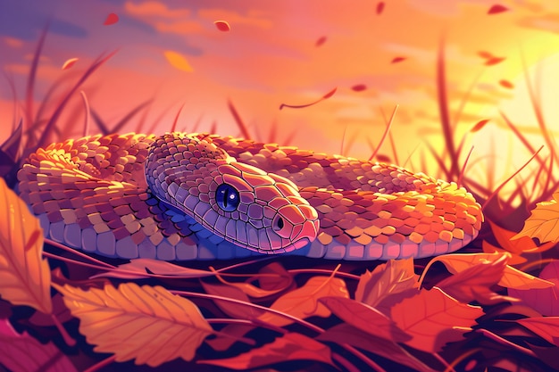 Digital art snake illustration