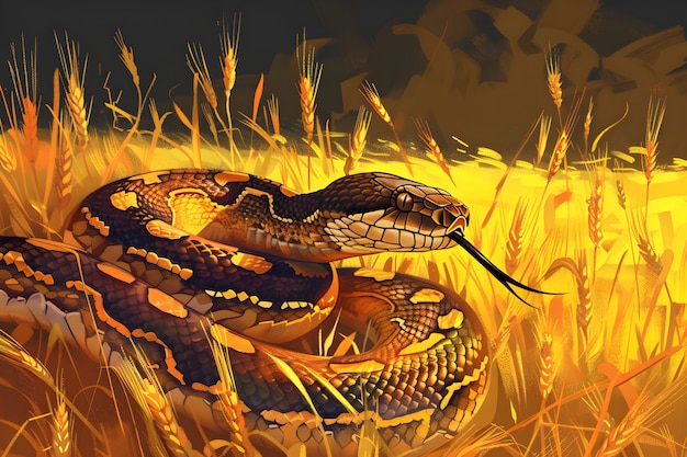 Free photo digital art snake illustration