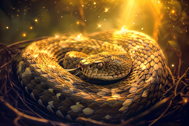 Free photo digital art snake illustration