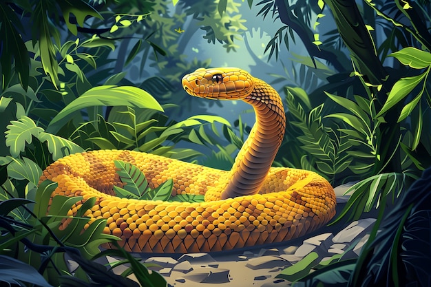 Digital art snake illustration