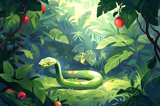 Digital art snake illustration