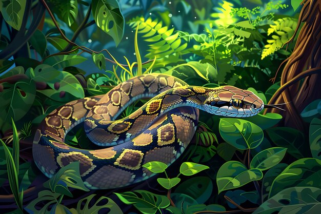 Digital art snake illustration