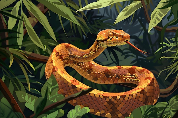 Free Photo digital art snake illustration