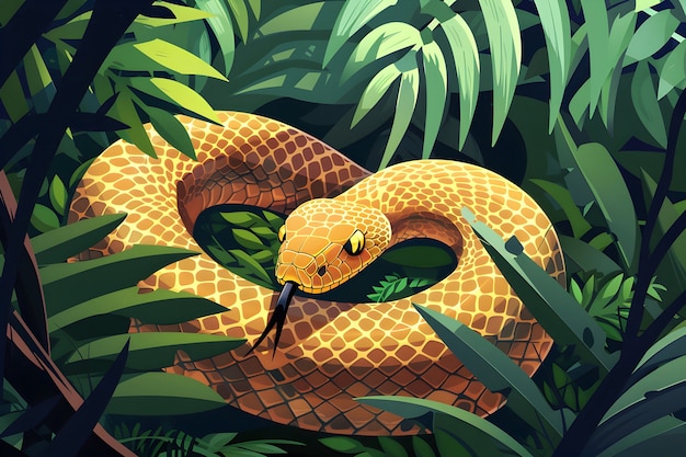 Free photo digital art snake illustration