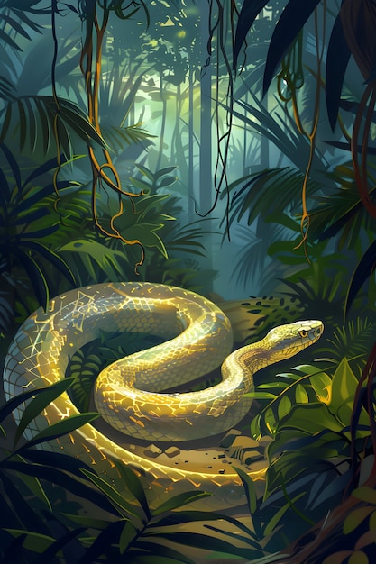 Digital art snake illustration