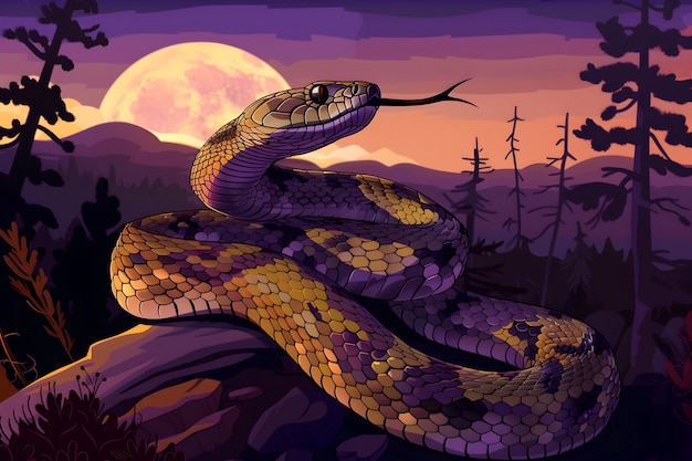 Free Photo digital art snake illustration