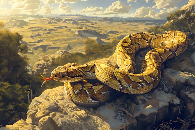 Free photo digital art snake illustration