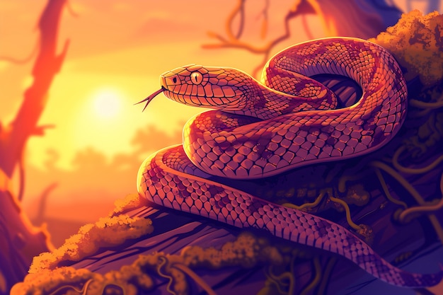 Free photo digital art snake illustration