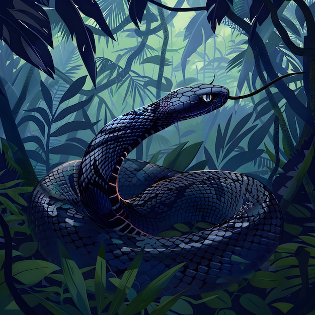 Free Photo digital art snake illustration