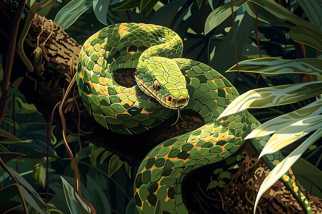 Digital art snake illustration