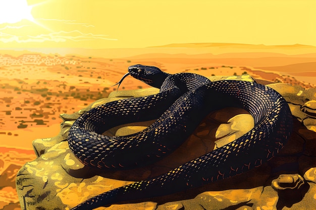 Free photo digital art snake illustration