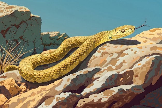 Free photo digital art snake illustration