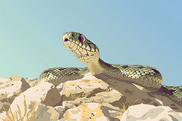 Digital art snake illustration