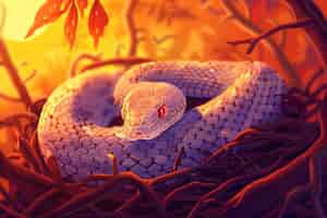 Free photo digital art snake illustration