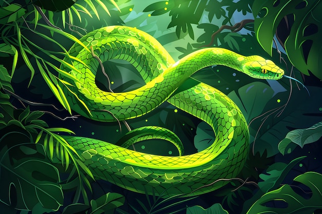 Free Photo digital art snake illustration