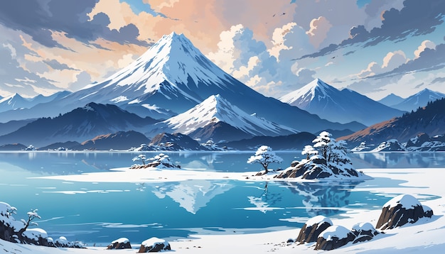 Digital art snow landscape