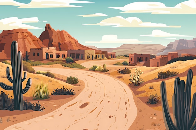 Digital art southwest landscape