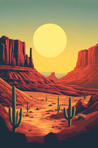 Free photo digital art southwest landscape