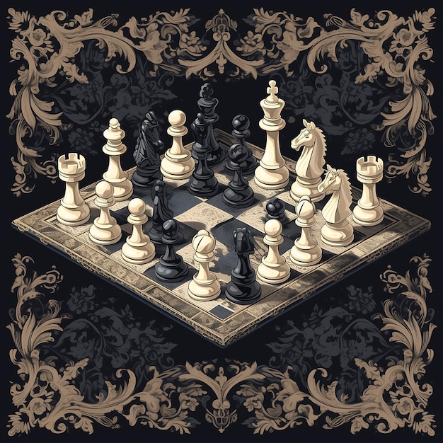 Free Photo digital art style abstract chess pieces