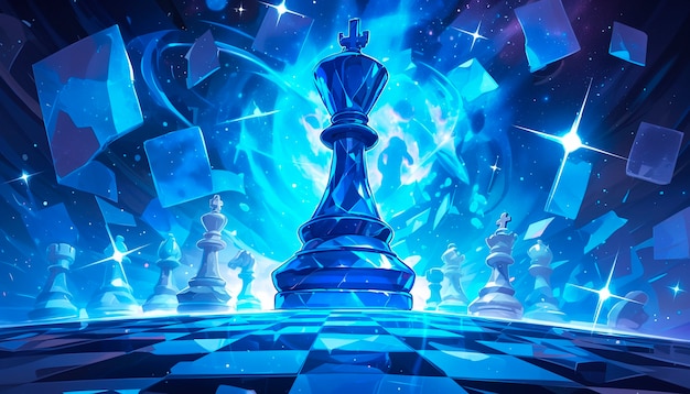 Free photo digital art style abstract chess pieces