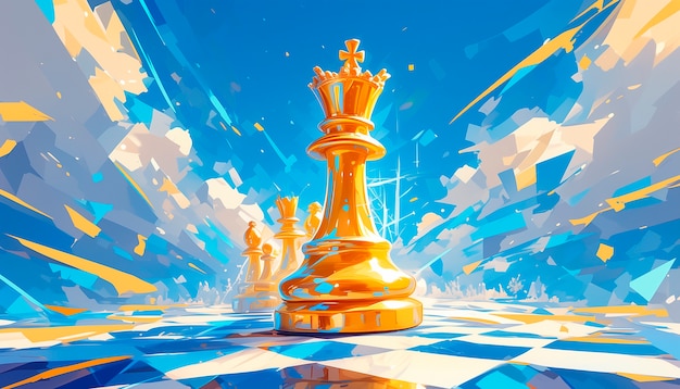 Free Photo digital art style abstract chess pieces