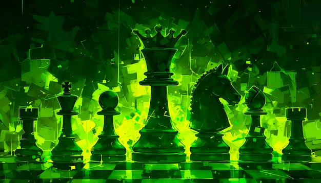 Free photo digital art style abstract chess pieces