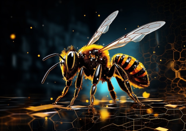 Digital art style bee