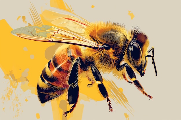 Free photo digital art style bee