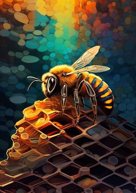 Free photo digital art style bee