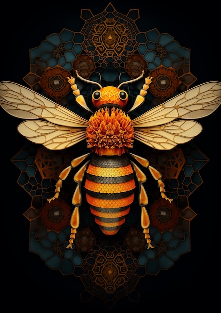 Free photo digital art style bee