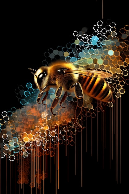 Free photo digital art style bee