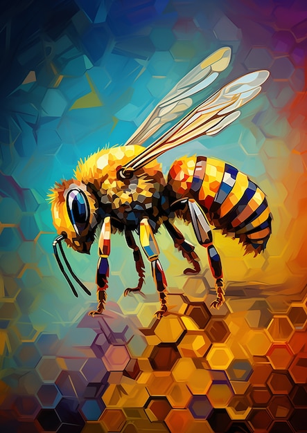 Free photo digital art style bee