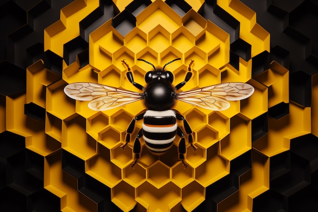 Free photo digital art style bee