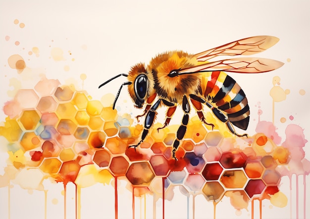 Free Photo digital art style bee