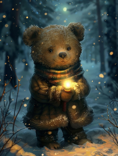 Free photo digital art style cute bear illustration