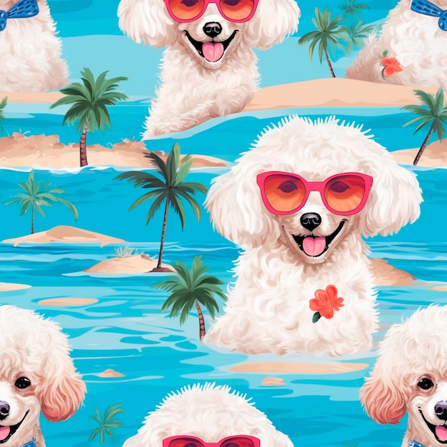 Free Photo digital art style dog pattern design