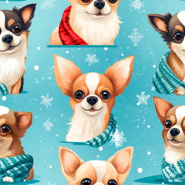 Digital art style dog pattern design