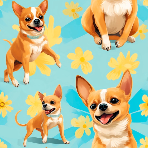 Free Photo digital art style dog pattern design