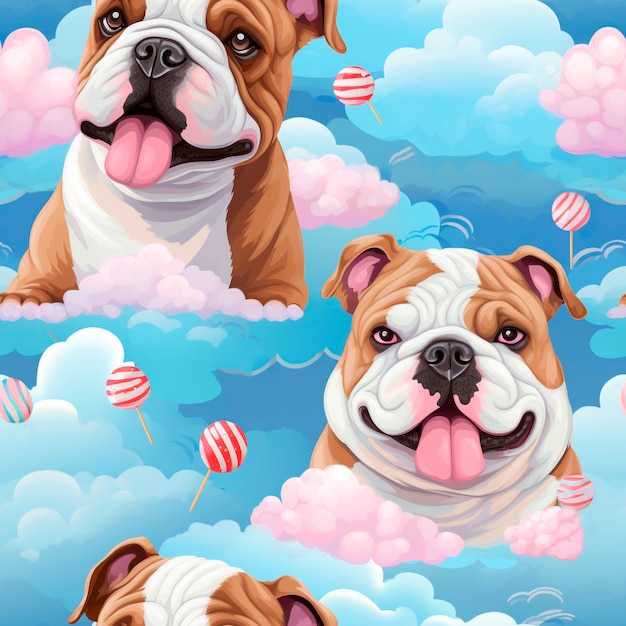 Free photo digital art style dog pattern design