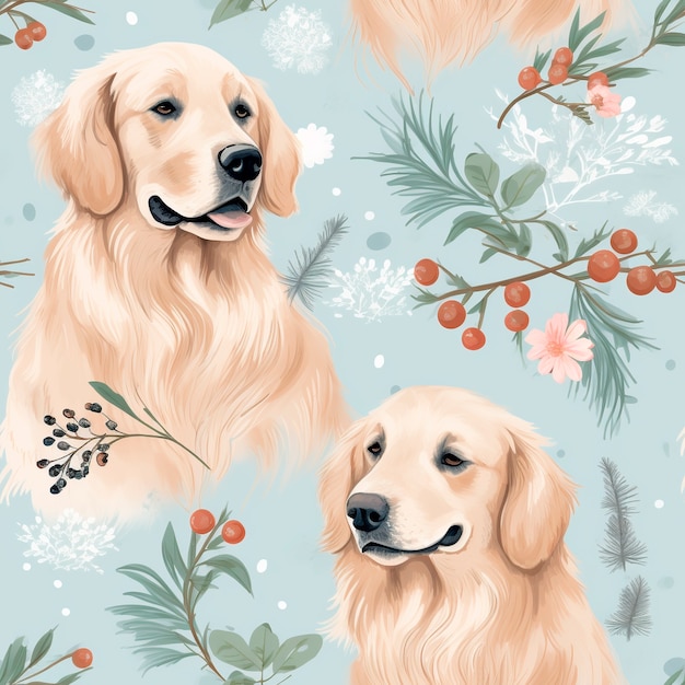 Free Photo digital art style dog pattern design